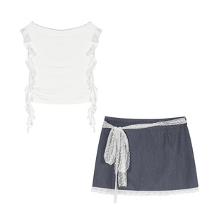 楠哥微胖辣妹欧美时尚套装女夏季新款大码胖mm纯欲性感显瘦两件套