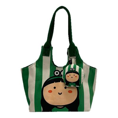 帆布包罗绮小蔻同款手提贝壳包