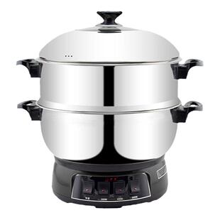 郭老大304不锈钢电热锅多功能家用电炒菜锅蒸煮一体锅插电电饭锅