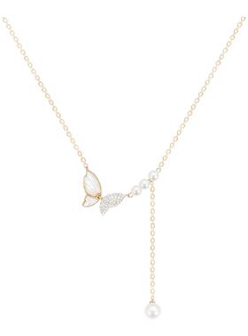 时尚精致珍珠款蝴蝶项链