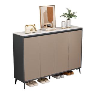 实木岩板鞋柜家用门口大容量多层储物柜客厅入户靠墙玄关柜收纳柜