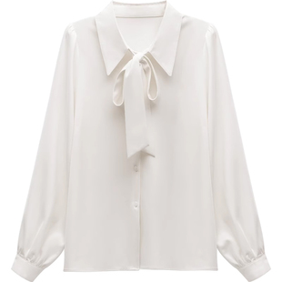 达佳诗【教资面试】白色衬衫女上衣春款优雅大学生通勤正装衬衣女