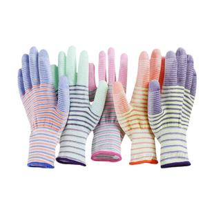 PU涂掌斑马纹涂胶薄款耐磨防滑男女舒适打包搬运干活胶皮劳保手套