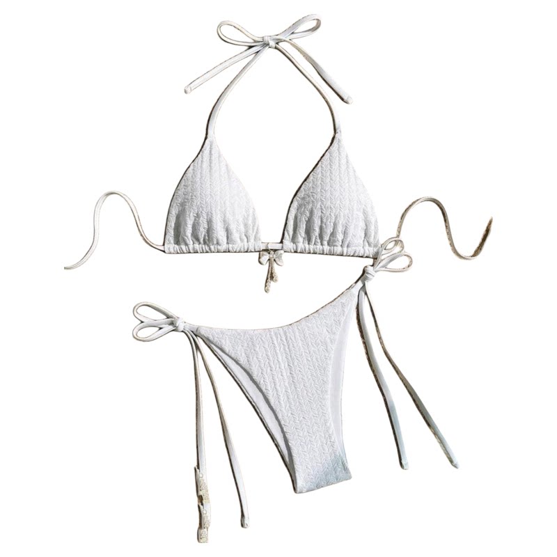 纯色性感蝴蝶结挂坠比基尼 Solid-color sexy bow pendant bikini