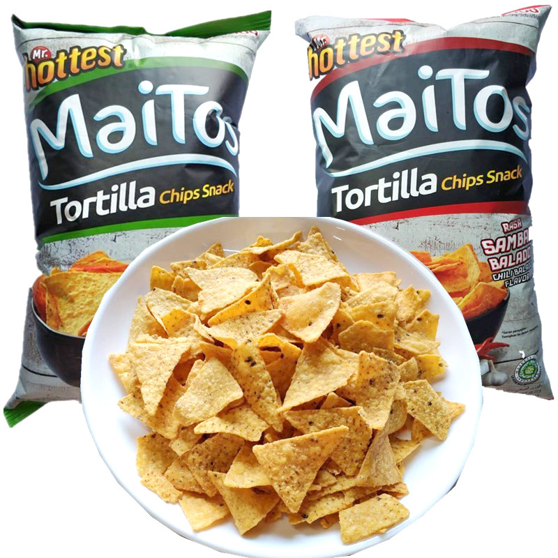 Maitos玉米片140g袋 烧烤/香辣味膨化休闲零食印尼尼西亚原装进口