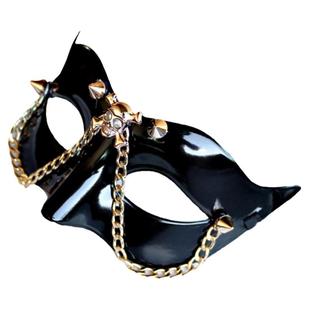 派对半脸面具王子帅气黑色男士眼罩化妆舞会骷髅朋克风古风面罩男