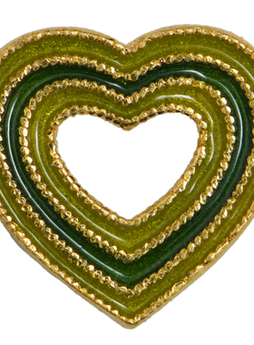 足金珐琅烧蓝心形手链配珠