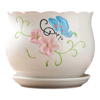 花盆陶瓷家用蝴蝶兰绿萝发财树三角梅文竹吊兰柠檬树专用盆特大号