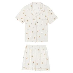 睡衣女夏季薄款2025新款短袖少女生休闲夏天可外穿家居服两件套