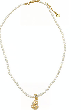 法式复古白色水滴珍珠锁骨链