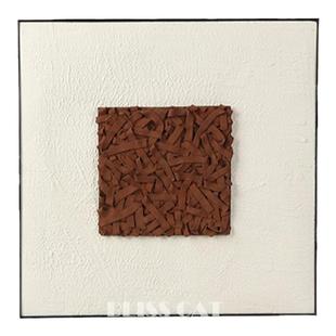 现代艺术陶瓷手工装饰画侘寂风瓷板画酒店会所客厅玄关装饰品摆件