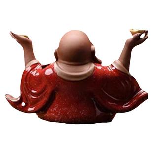 紫砂招财弥勒佛茶宠精品陶瓷大肚笑佛茶桌茶台禅意佛像装饰摆件