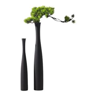 禅意陶瓷细长花瓶摆件客厅插花绿植入户玄关电视柜壁龛高级感装饰