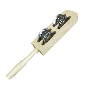 儿童声乐玩具实木4铃板镲摇铃串铃手铃宝宝玩具声乐音乐课教具