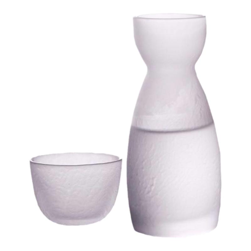 磨砂白清酒杯小酒壶白酒分酒器果酒杯玻璃酒具米酒杯子分酒壶