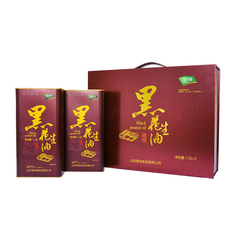 绿帝黑花生油高档礼盒