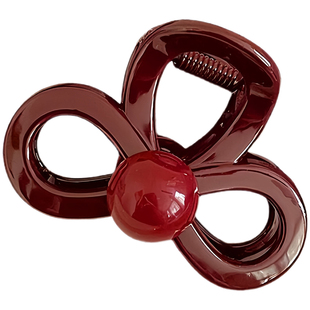 新年红色抓夹女高级感2026新款发量少专用发夹后脑勺鲨鱼夹子头饰