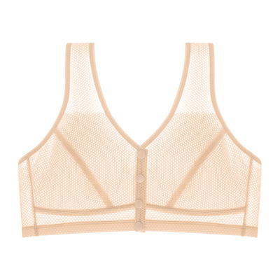 超薄冰丝前扣纯棉中老年妈妈内衣