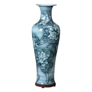 景德镇花开富贵高端手绘陶瓷落地大花瓶客厅酒店乔迁新居装饰摆件