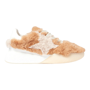 Stella McCartney/斯特拉女鞋圆鞋头星星图案Loop毛绒系带运动鞋