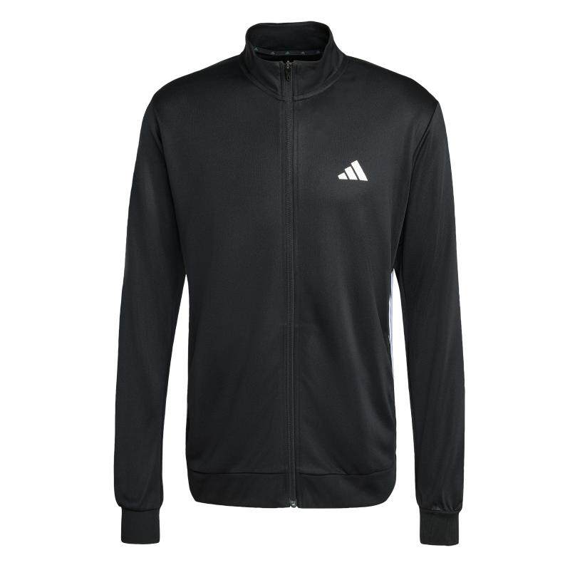 速干撞色三条纹针织立领运动健身夹克外套男装春夏adidas阿迪达斯