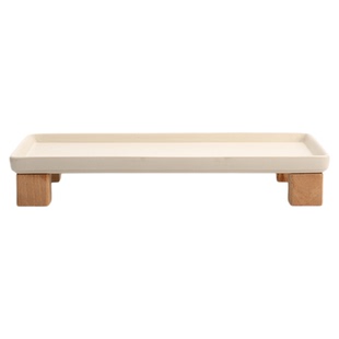 宜集堂FANGPAI中古风茶盘托盘陶瓷家用高脚年轻人方小型宋式美学