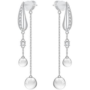 ZEGL真柳设计师时雨系列流苏耳环女轻奢高级水滴耳钉天然水晶耳饰