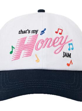 ADHD 甜心多彩刺绣弯檐可调节棒球帽HONEY JAM CAP 白色