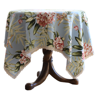 桌布美式田园花卉复古文艺植物简约餐桌盖布茶几台布花园机洗