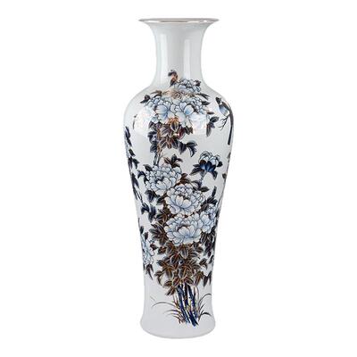 轻奢高端描金陶瓷大花瓶景德镇客厅酒店别墅开业落地摆件乔迁送礼