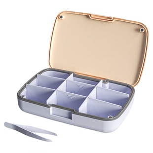 德国药盒大容量一周七天便携收纳盒一日三餐药物分装盒防潮避光盒