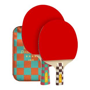 双鱼四星小鱼格格乒乓球拍儿童小学生专用兵兵球拍长柄单拍初学者