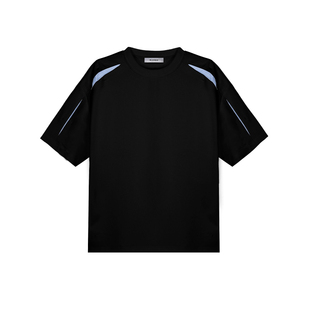 二十二号穿搭【江南阔少】条纹解构拼接设计款夏季百搭T恤短袖男