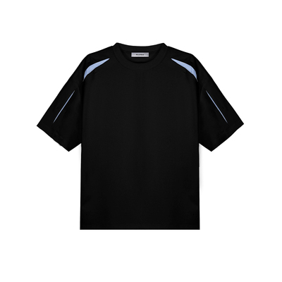 二十二号穿搭【江南阔少】条纹解构拼接设计款夏季百搭T恤短袖男