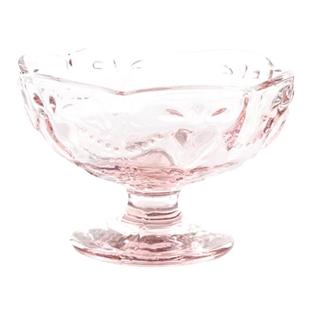 日式爱心欧式桃心形花瓣沙律碗高脚玻璃杯冰淇淋杯刻花雪糕沙拉杯