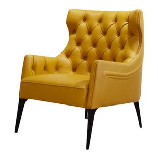 现代美式 中古 进口青皮头层牛皮 全真皮高端复古单人沙发老虎椅6