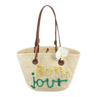 法国Montaigne/蒙田森系草编包包编织沙滩包妈咪度假氛围女托特包