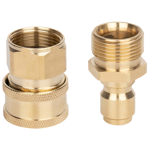 铜3/8不锈钢快速接头高压水管洗车机水枪转换快接头配件4分M22M18