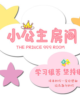 女孩房卧室门贴房间门牌装饰自粘