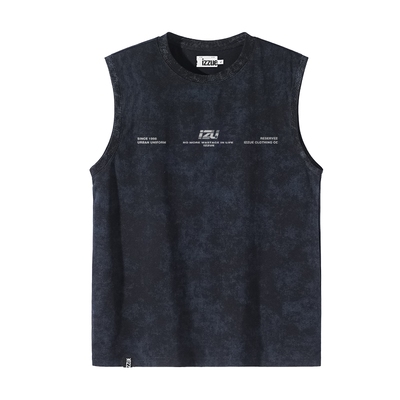 itizzue无袖男士t恤潮牌蜡染