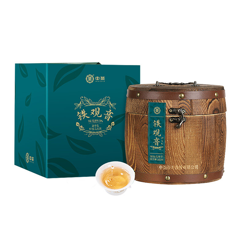 中茶官方旗舰店特级安溪铁观音乌龙茶散茶500g木桶装茶叶送礼茶礼
