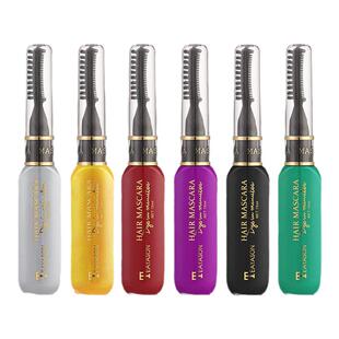 流行时尚青年男女一次性彩色发蜡染剂植物笔可洗掉挂耳发膏睫毛染