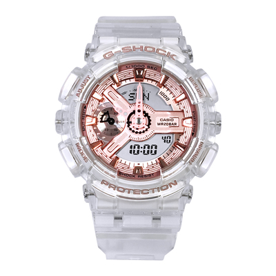 透明时尚防水卡西欧男女双显手表