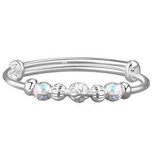 儿童银手镯女童男童单只学生党999纯银银镯子初中生12岁生日礼物