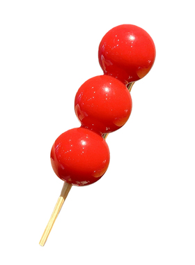 白鹿同款新年红色冰糖葫芦发夹女