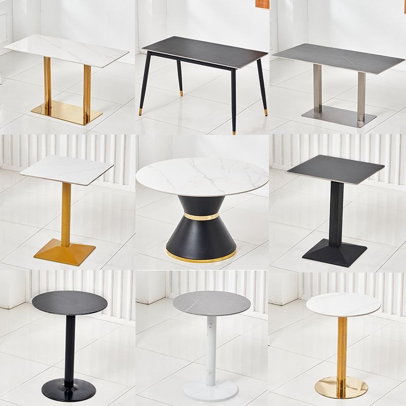 网红轻奢岩板方桌奶茶接待简约酒店饭店餐桌咖啡商用长洽谈店餐厅