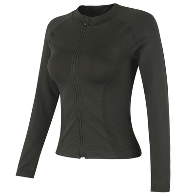 健身女孩收腰显瘦立领瑜伽服外套