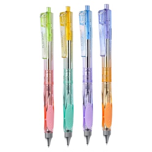 晨光作业小霸王按动中性笔炫彩杆黑色05mm笔芯st全针管顺滑大容量低重心初中小学生考试专用碳素水笔签字笔