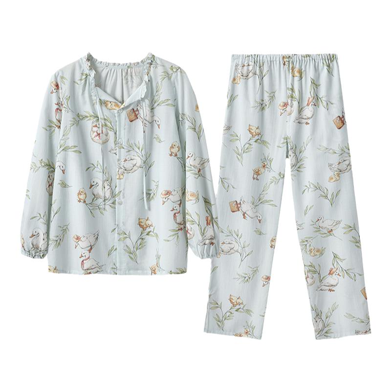 嫚熙春夏季月子服牛油果纱罗孕妇睡衣产后哺乳星河物语家居服套装