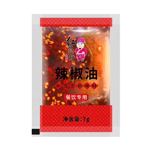 红员外辣椒油外卖小包辣椒包商用包子饺子蘸料辣椒酱小包装油辣子